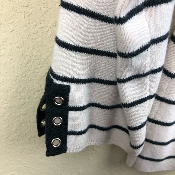 Christopher & Banks Womens Sweater, White Stripe S - Picture 6 of 8